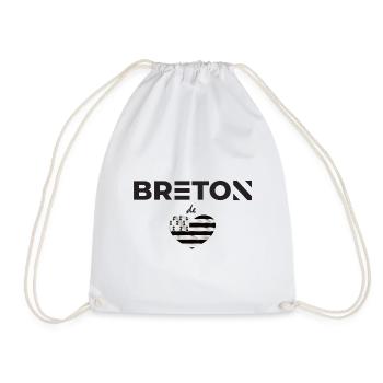 breton de coeur - Sac de sport léger - blanc - Devant