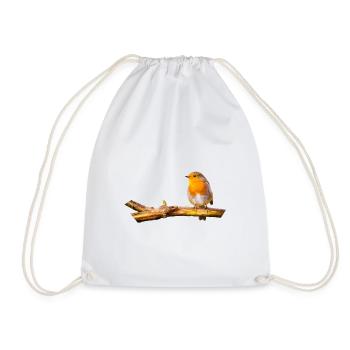 Robin - Drawstring Bag - white - Front