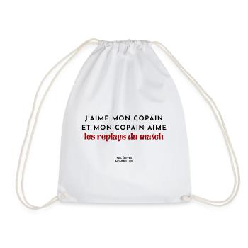 J'aime mon copain et mon copain aime les replays - Sac de sport léger - blanc - Devant