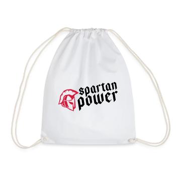 spartan power fitness gym helmet - Drawstring Bag - white - Front