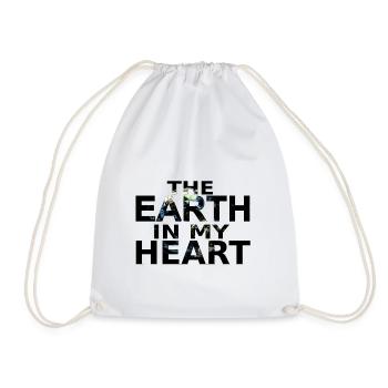 The Earth in My Heart / T-shirt - Drawstring Bag - white - Front
