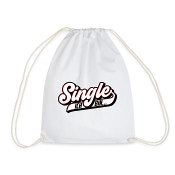 Ich bin Single | Farben änderbar - Turnbeutel - Weiß - Vorne