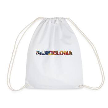 Exclusive Barcelona T-shirt - Drawstring Bag - white - Front