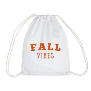 Fall Vibes | Fall Season | Autumn themed | Pumpkin - Drawstring Bag - white - Front