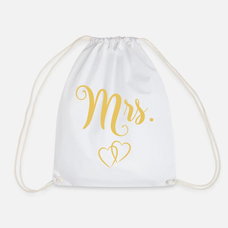 Mr. and Mrs. - Drawstring Bag - white