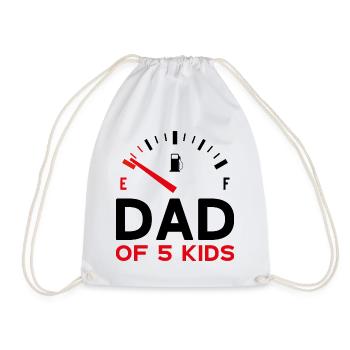 DAD OF 5 KIDS FATHER'S DAY - Drawstring Bag - white - Front