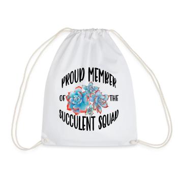 The succulent squad - Drawstring Bag - white - Front