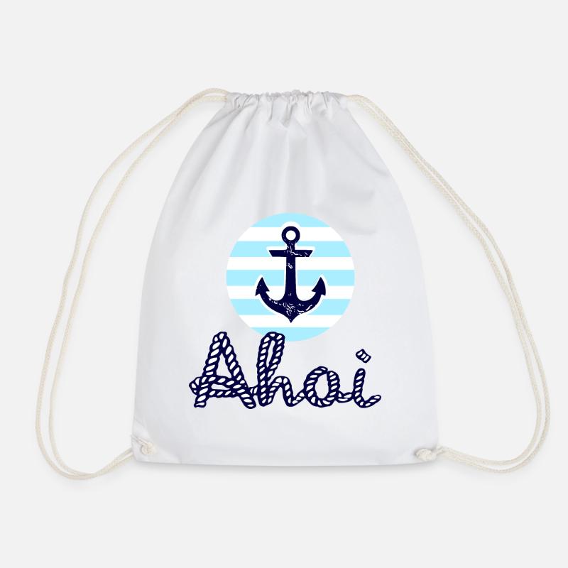 Ahoi und Anker - Turnbeutel - Weiß