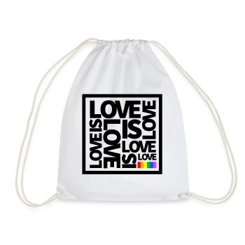 Love is Love LGBT Gay Pride - Drawstring Bag - white - Front