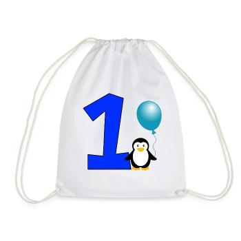 Happy Birthday Pinguin Geschenk Geburtstag 1 Jahr - Turnbeutel - Weiß - Vorne