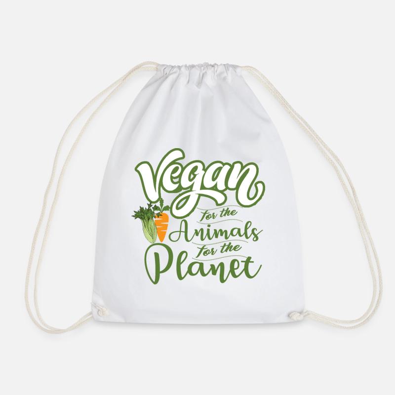 Veganer Vegetarier Tierschutz Geschenkidee - Turnbeutel - Weiß
