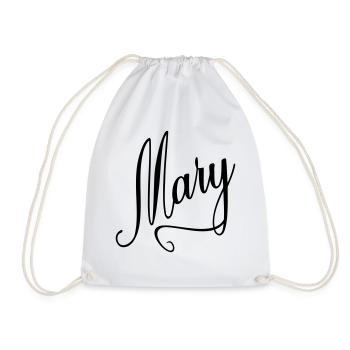 Mary Maria Surname First name - Drawstring Bag - white - Front