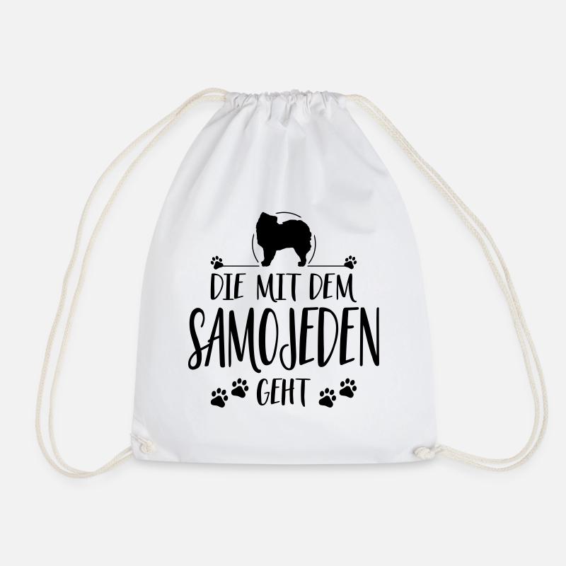 DIE MIT SAMOJEDEN GEHT Hunde Spruch Wilsigns - Turnbeutel - Weiß