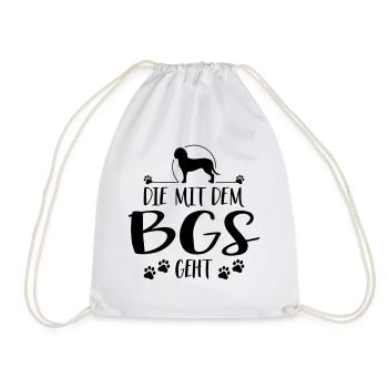 DIE MIT BGS GEHT Hundespruch Jagdhunde Wilsigns - Turnbeutel - Weiß - Vorne