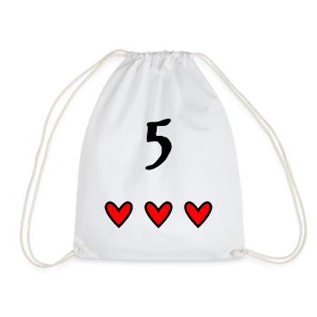 5 YEARS. 5th ANNIVERSARY. BIRTHDAY 5 YEARS. BIRTHDAY - Drawstring Bag - white - Front