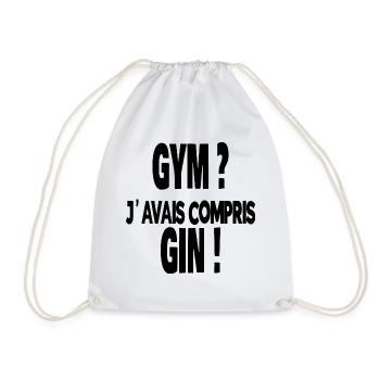 gym ? j'avais compris gin ! - Sac de sport léger - blanc - Devant