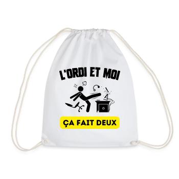 l'ordi et moi - Sac de sport léger - blanc - Devant