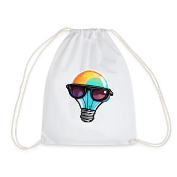 Bulb / Bulb / Brightness / Light - Drawstring Bag - white - Front