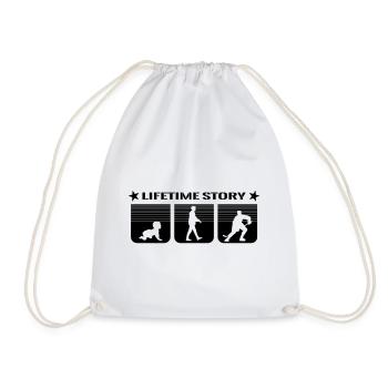 Ice Hockey Lifetime Story - Designfarbe wählbar - Turnbeutel - Weiß - Vorne