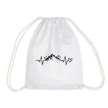 battements de la montagne symbole puls - Sac de sport léger - blanc - Devant