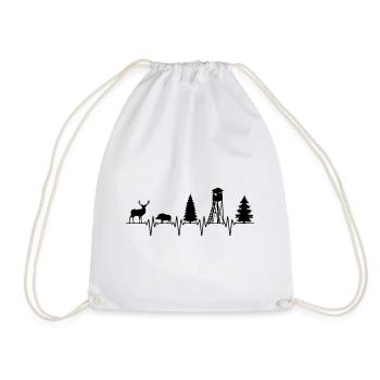 Color changeable | Jaeger Hochsitz Heartbeat Pulse - Drawstring Bag - white - Front