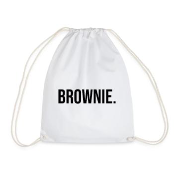 Brownie - Braunhaarige - schwarz - Turnbeutel - Weiß - Vorne