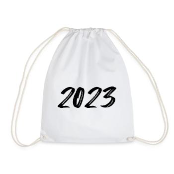 2023 white New Year's Eve - Drawstring Bag - white - Front