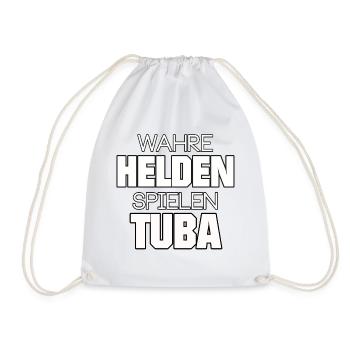 TUBA WAHRE HELDEN SPIELEN TUBA MÄNNER HERREN - Turnbeutel - Weiß - Vorne
