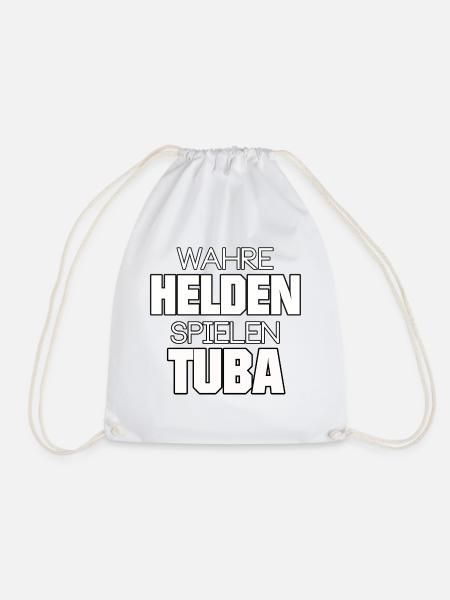 TUBA WAHRE HELDEN SPIELEN TUBA MÄNNER HERREN - Turnbeutel - Weiß