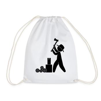 Lumberjack Ranger axe - Drawstring Bag - white - Front