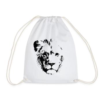 Lion de tête de lion dessin - Sac de sport léger - blanc - Devant
