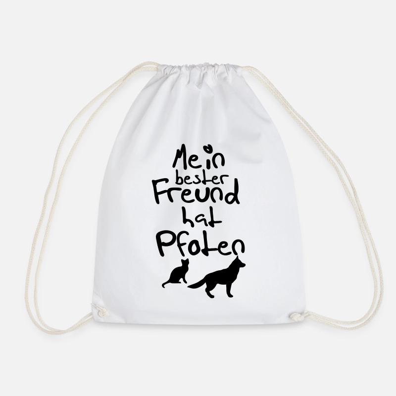 Bester Freund mit Pfoten Geschenk - Turnbeutel - Weiß