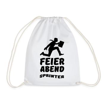 Feierabend Sprinter Geschenk Arbeit Büro - Turnbeutel - Weiß - Vorne