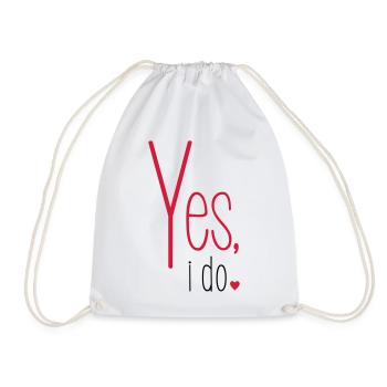 Oui je fais bachelorette party mariée groomheart - Sac de sport léger - blanc - Devant