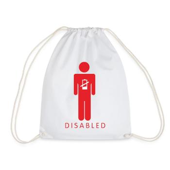 Disabled Battery Male - Drawstring Bag - white - Front