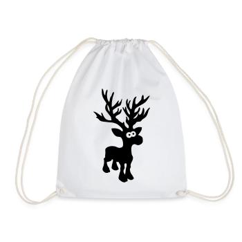 mignon orignal caribou cerfs renne Rudolph Norvège - Sac de sport léger - blanc - Devant