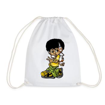Vintage b-boy - Drawstring Bag - white - Front