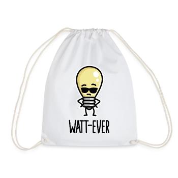 Watt-ever, whatever funny saying light bulb puns - Drawstring Bag - white - Front