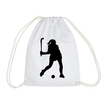 Schattenbild des Eishockeyspielers - Turnbeutel - Weiß - Vorne