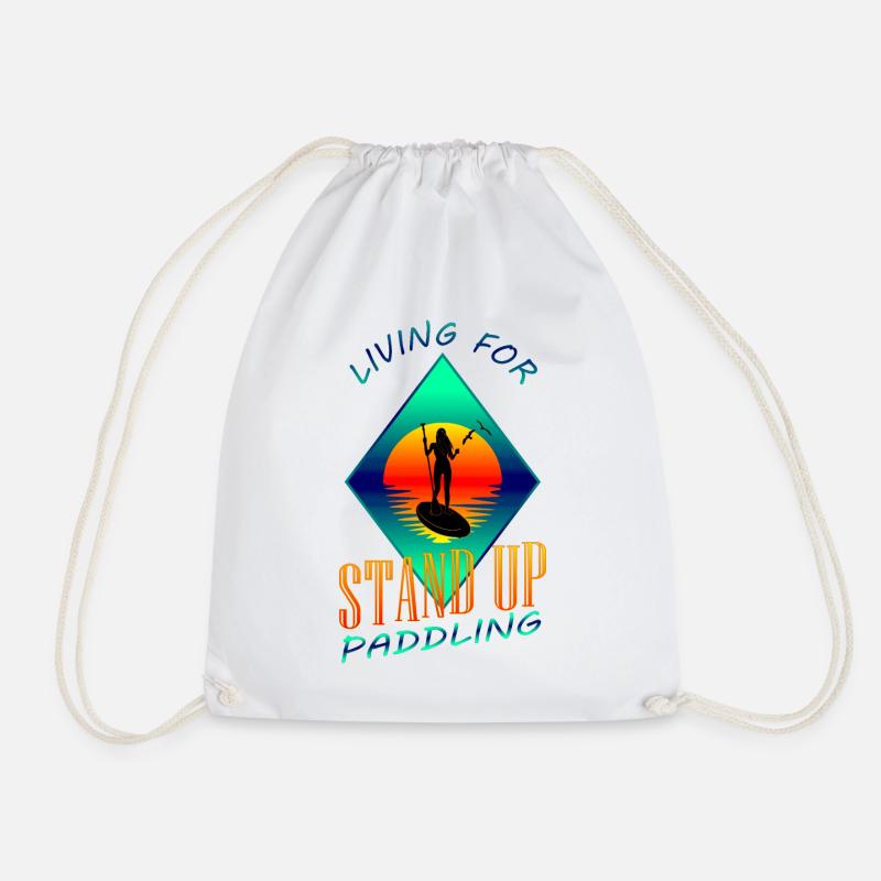 Stand Up Paddling - Drawstring Bag - white
