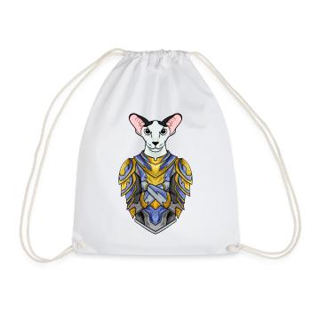 Ritter Katze Katzenrasse Orientalisch Kurzhaar - Turnbeutel - Weiß - Vorne