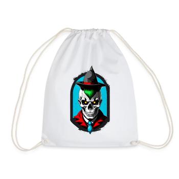 Un élève magicien avec crâne et chapeau pointu - Sac de sport léger - blanc - Devant