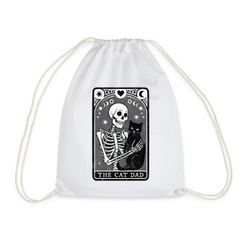 Tarot Cat Dad - Drawstring Bag - white - Front