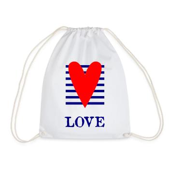 MOM. MOTHER'S DAY. HEART. FEAST. HAPPY BIRTHDAY - Drawstring Bag - white - Front