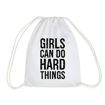 Les filles peuvent faire des choses difficiles - Sac de sport léger - blanc - Devant