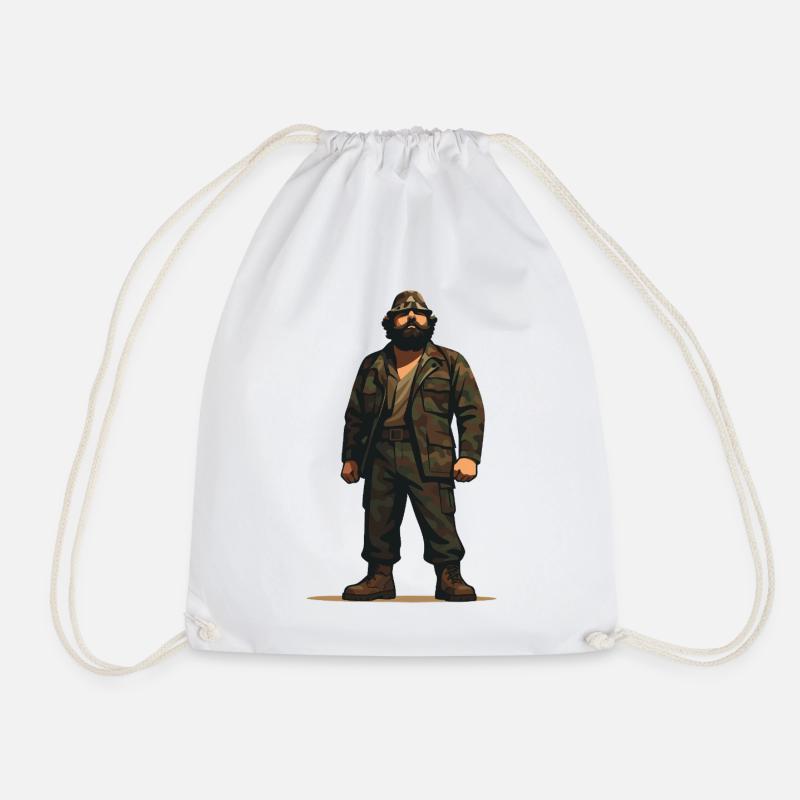 Adem Jashari standing proud - Drawstring Bag - white