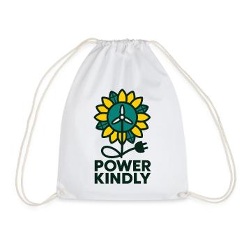 Power Kindly - Drawstring Bag - white - Front