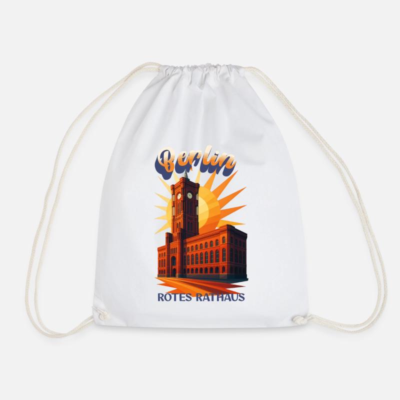 Berlin – Red Town Hall Urban Retro Dreams Shirt - Drawstring Bag - white