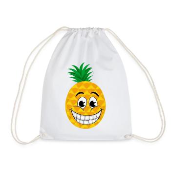 gai dessin animé ananas sucré fruits tropicaux été - Sac de sport léger - blanc - Devant