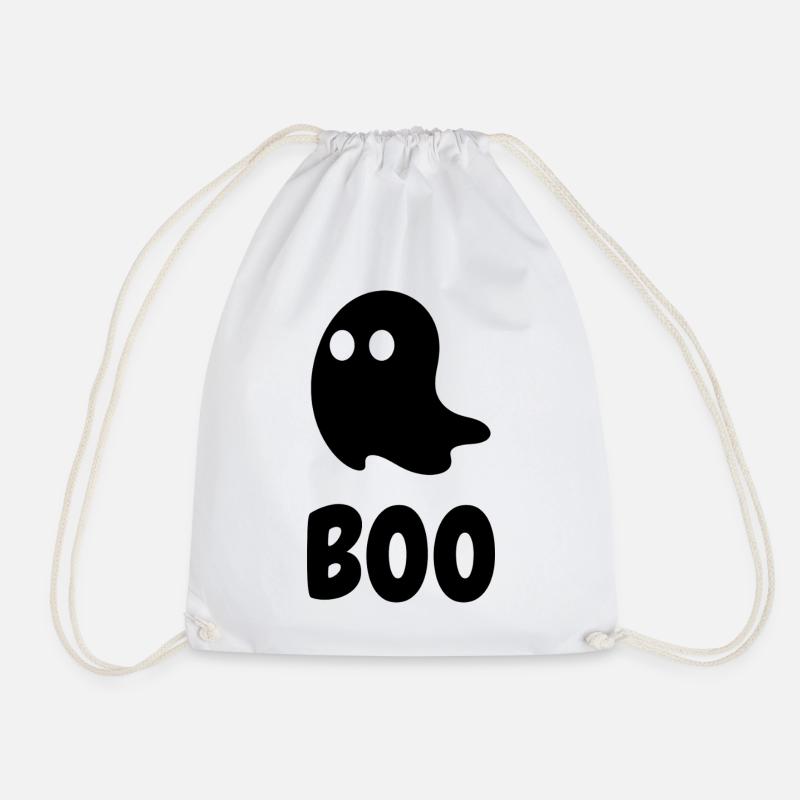 BOO | Spooky Ghost | Halloween Shirt - Drawstring Bag - white